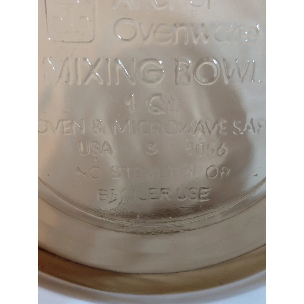 Lot of 2 Vintage Anchor Hocking Smoke Brown Glass Mixing Bowls 1 Qt 6.5